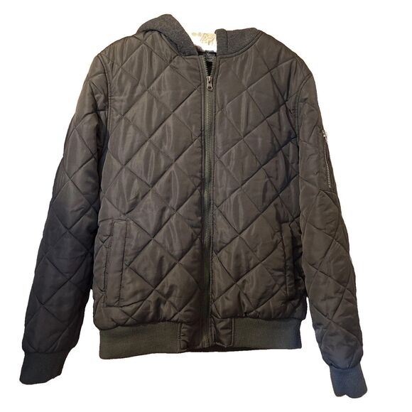Ring of Fire Other - Men’s Ring of Fire Quilted Jacket Olive Green Fleece Lined Hoodie Puffer Coat M